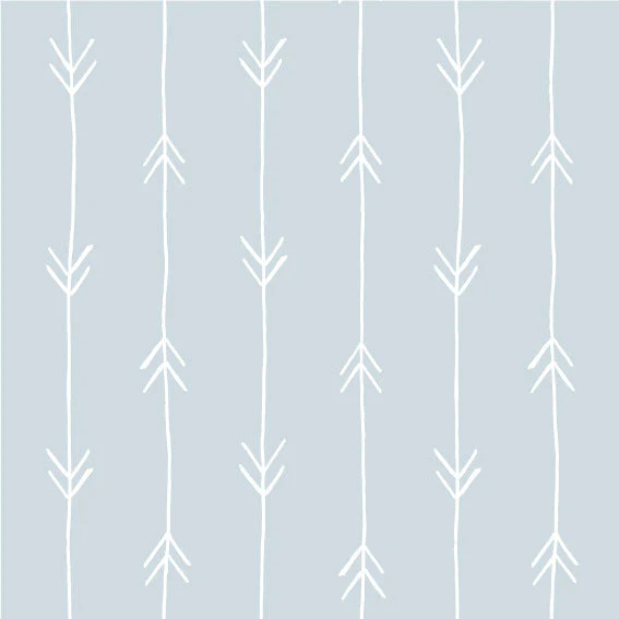 100x270 cm Tessuto Frecce Boho Azzurro Polvere