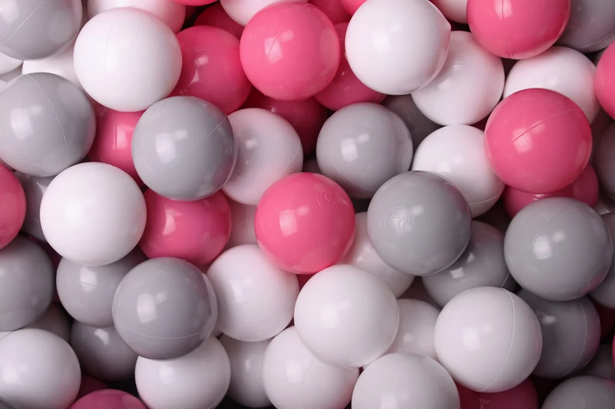 Piscina Rosa con Palline bianche, rosa e grigie MeowBaby - immagine 6