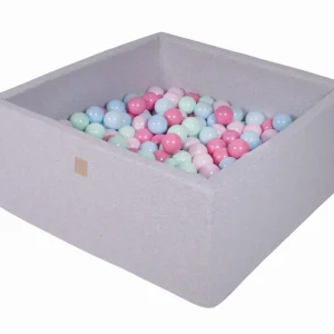 Piscina Quadrata con Palline babyblu, menta e rosa MeowBaby