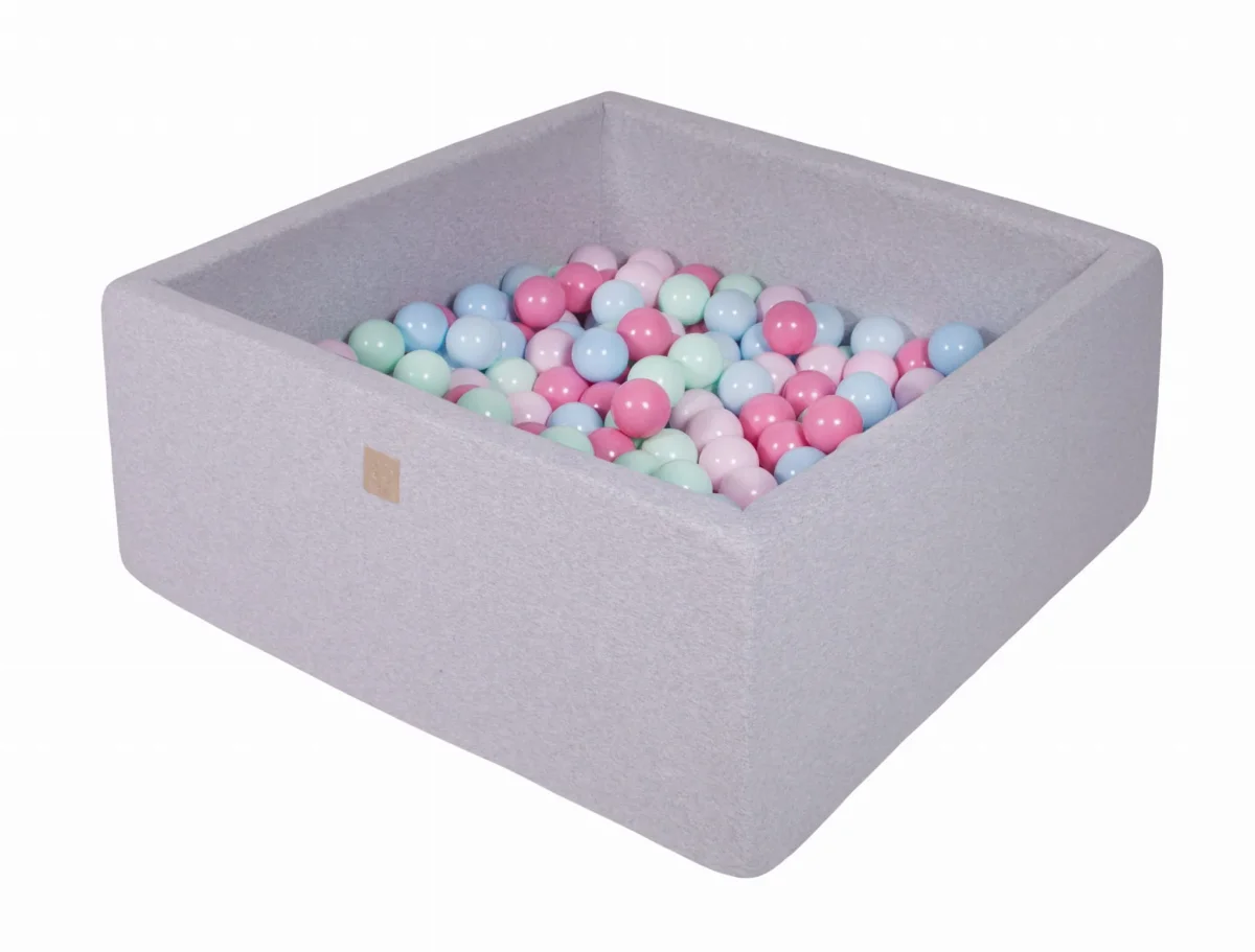 Piscina Quadrata con Palline babyblu, menta e rosa MeowBaby - immagine 2