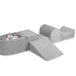 Set Gioco con Piscina Palline rosa, grigio e bianco MeowBaby